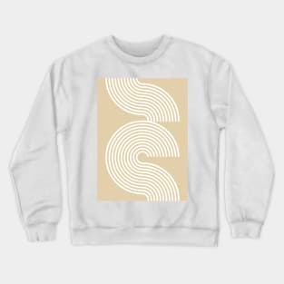 Retro lines and circles neutral mid century modern Crewneck Sweatshirt